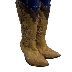Coconuts by Matisse Tan Heeled Boots with Decorative Stitching
